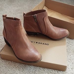 Lucky Brand Brown Ankle Booties - Size 6